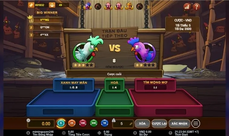 Giao diện chơi Đá Gà 3D Tại GO88