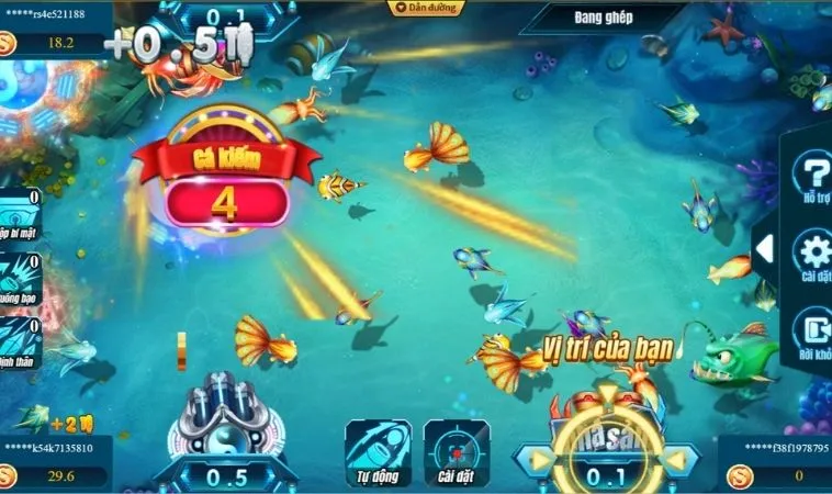 Giao diện chơi Thợ Săn Cá Tại GO88